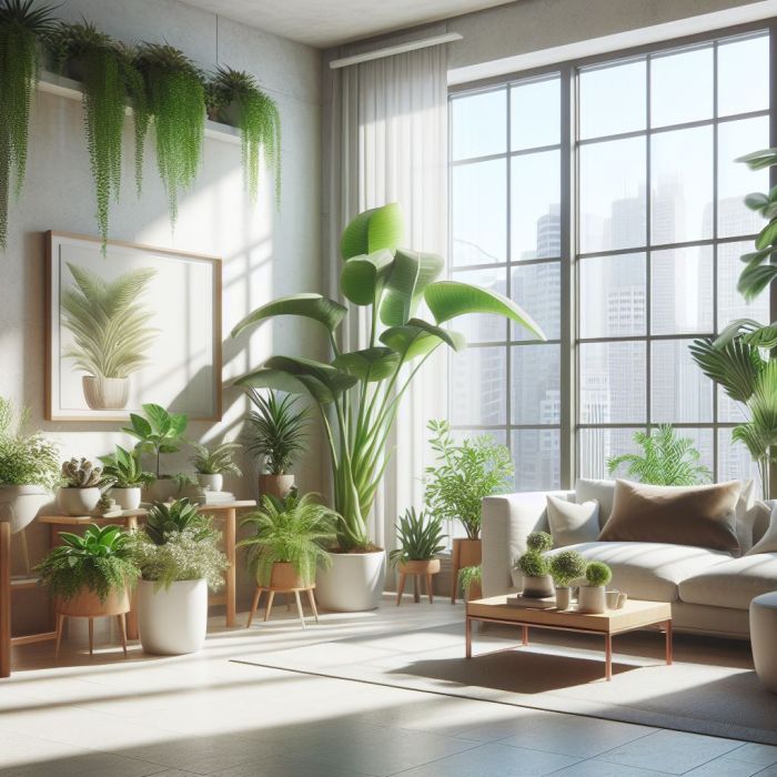 This image shows the benefits of indoor plants in a peaceful atmosphere