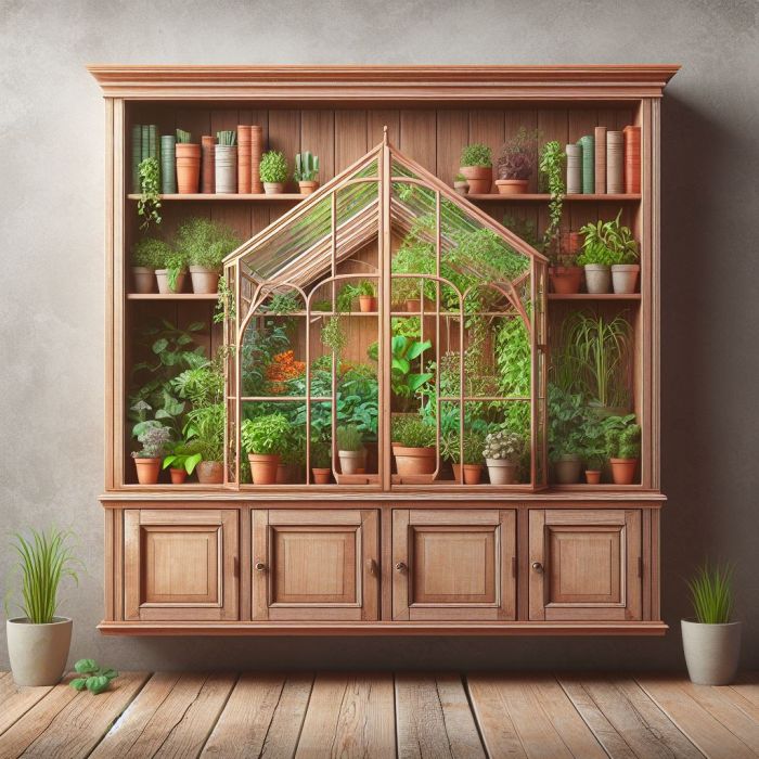 Mini greenhouse cabinet