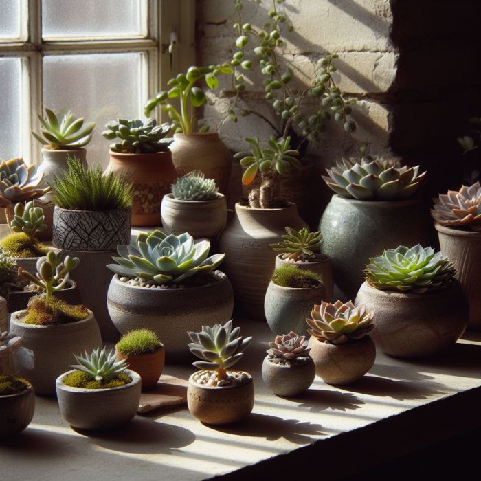 Succulents are indirect sunlight