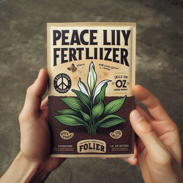 A person is holding peace lily fertilizer in his hands