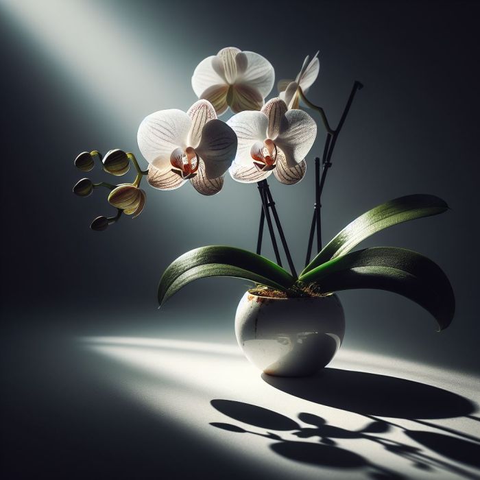 Orchids is in indirect sunlight