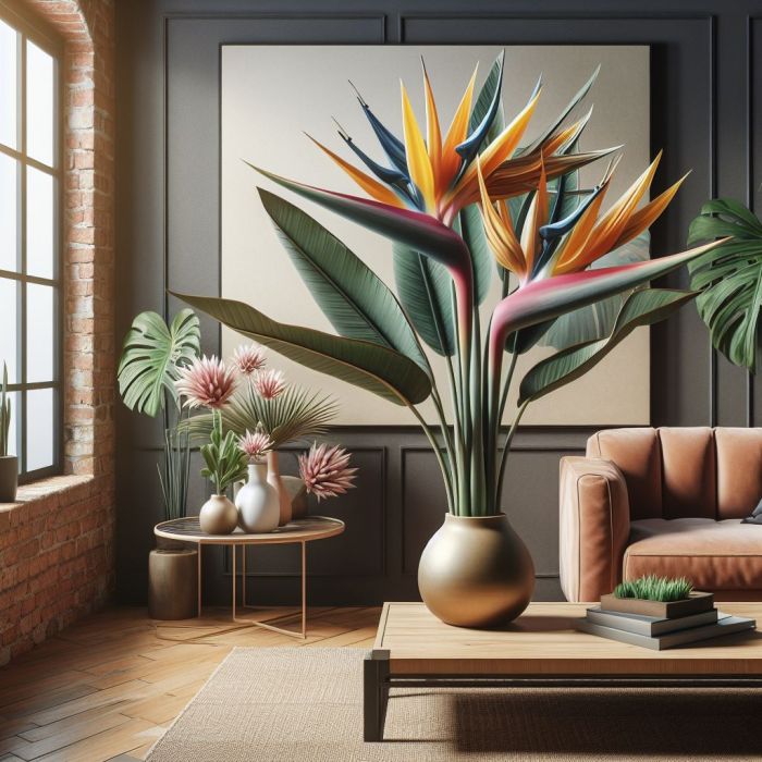 Bird of Paradise plant on a table