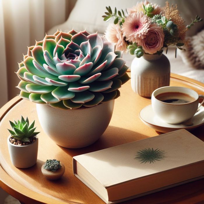 Echeverias plant on a table