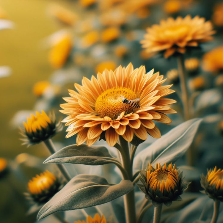 Bee on sunflower