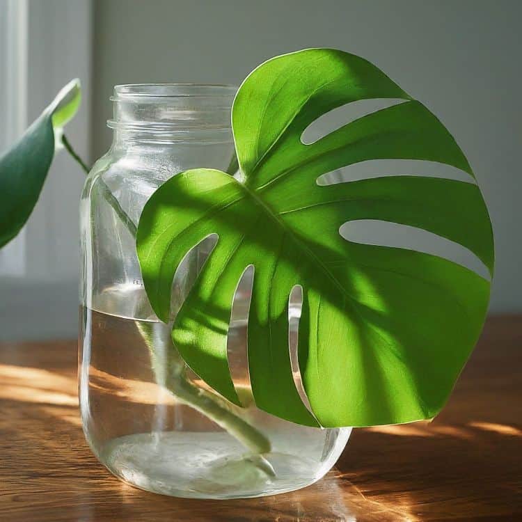 Monstera cutting in water