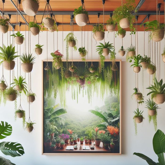 Plants hanging with ceiling