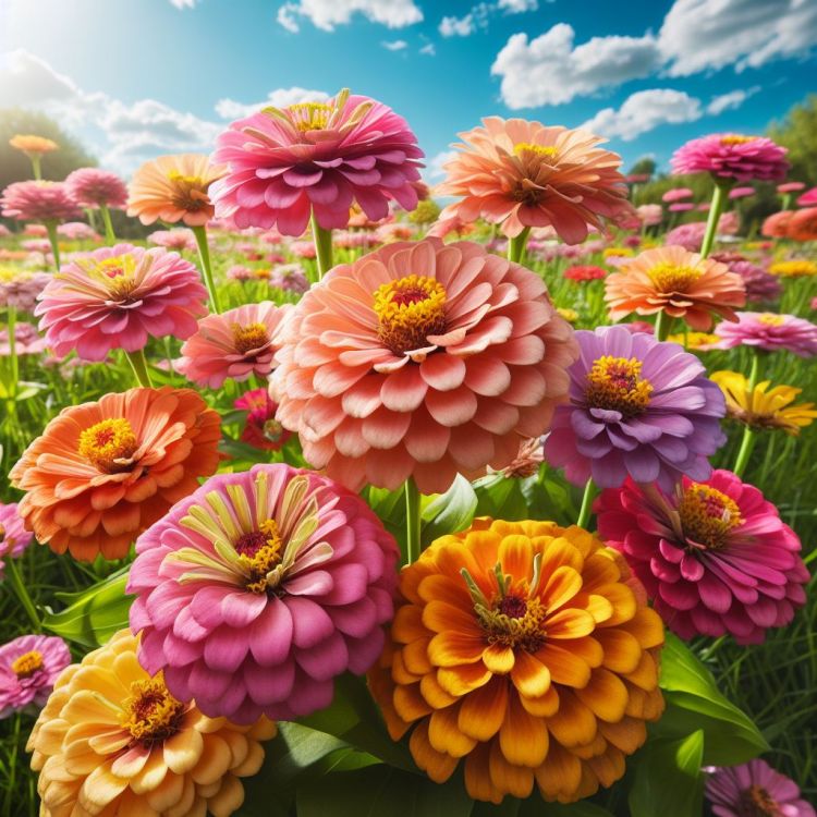 Zinnias flowers to sow in summer