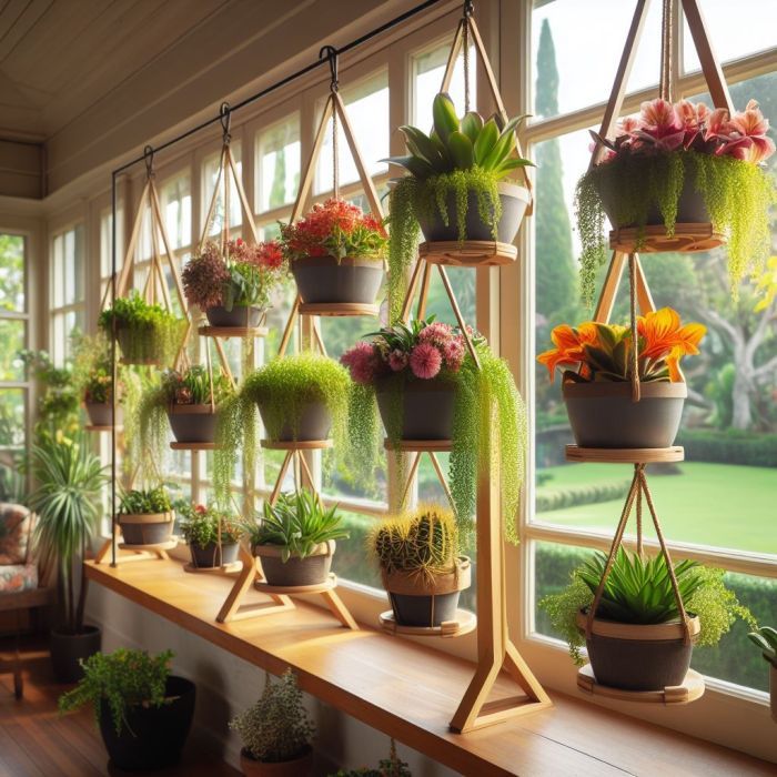 Hanging plants stand