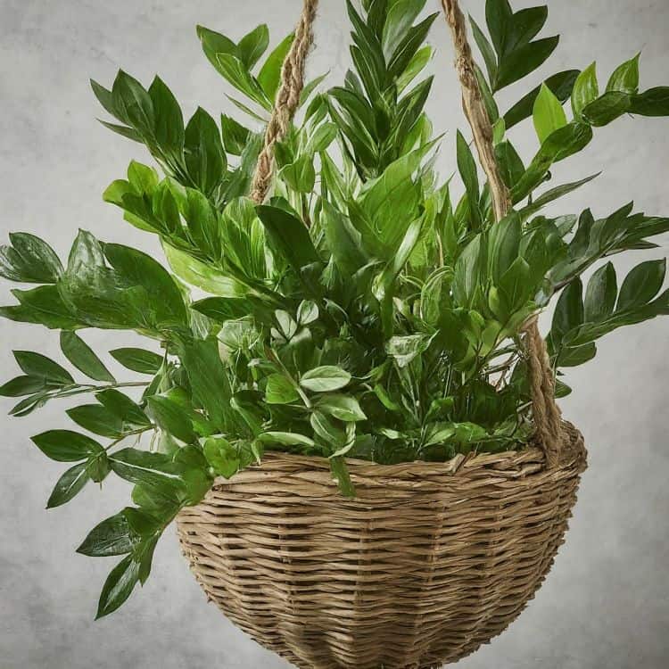 ZZ plant in hanging basket